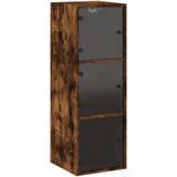 Maison Chic stenska omarica - zidna omarica s steklenimi vrati dimljen hrast 35x37x100 cm iu552, (22062839) Cene