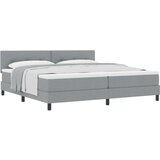 vidaXL postelja z osnovo z vzmetnico svetlo siva 200x200 cm tkanina | Shoptok.si