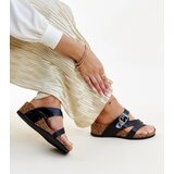Gemre Black metallic wedge sandals Donata | Shoptok.si