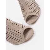 GOODIN Beige suede heeled sandals | shoptok.hr