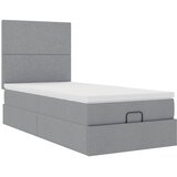  Otomanski okvir kreveta s madraca svijetlosivi 90x190cm tkanine | shoptok.hr