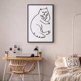  Slika - Cat Relaxing (1 Part) Vertical 40x60 U crnom drvenom okviru | shoptok.hr