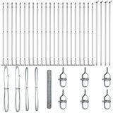 vidaXL Hexagonalna ograda 1.2x50 m Pocinčani čelik, Ogradni stupovi s podnim pločama 13 kom Ø32mm 68.5cm Pocinčani čelik | shoptok.hr