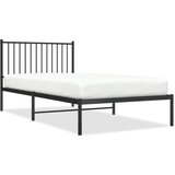 The Living Store Kovinski posteljni okvir z vzglavjem črn 100x200 cm - Posteljni Okvir, (21524454) | Shoptok.si