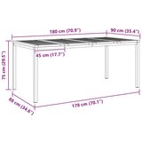  TrpezarijskiStol Smeđa 180 x 90 x 75 cm Čvrsto teak drvo | shoptok.hr