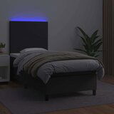  Box spring postelja z vzmetnico LED črn 90x190 cm umetno usnje, (20789806) | Shoptok.si