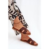 Boto Women's Flat Sandals With Cutouts Dark Brown Salyra | shoptok.hr