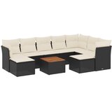  10-dijelni set vrtnih sofa s jastucima crni od poliratana | shoptok.hr