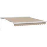 vidaXL Ročna Retraktibilna Tenda Bež 300x250 cm, Nadomestno blago za tendo za okvir 3x2.5 m Bež | Shoptok.si