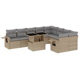  10-dijelni set vrtnih sofa s jastucima bež od poliratana 100 x 55 x 73 cm | shoptok.hr