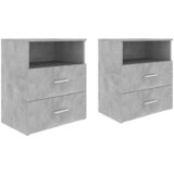 Furnova Nočna omarica 2 kosa betonsko siva 50x32x60 cm, (21927619) | Shoptok.si