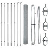 vidaXL Set nosilcev ograje Set 2 Pocinkano jeklo 10 x 1 m Vzdržljivo | Shoptok.si