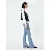 Koton Flare Jeans Slit Detail Slim Fit Standard Waist - Victoria Slim Jeans