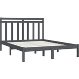  Posteljni okvir siv iz trdnega lesa 135x190 cm 4FT6, (20647588) | Shoptok.si