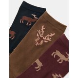 Sinsay 3-pack čarapa s pamukom s motivom jelena | shoptok.hr