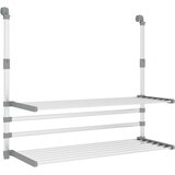  balkonsko stojalo za sušenje perila 89x25x(60–95) cm aluminij | Shoptok.si