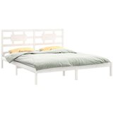  Posteljni okvir bel iz trdnega lesa 200x200 cm, (20684917) | Shoptok.si