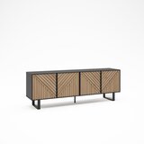 Marckeric Crna/u prirodnoj boji TV komoda u dekoru hrasta 161x55x35 cm Alana – | shoptok.hr