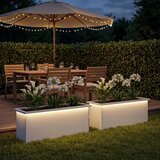 Vrtna posuda za sadnju s LED svjetlom 2 kom. Bijela - Bijela 30 x 100 x 30 cm 2 | shoptok.hr