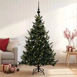  Umjetno božićno drvce s kuglicom 150 cm 150 LED lampica - Zelena 150 cm s LED-ima i crnim lopticama | shoptok.hr