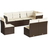 8-dijelni set vrtnih sofa s jastucima smeđi od poliratana | shoptok.hr