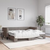 Dnevni krevet na razvlačenje smeđesivi 90 x 200 cm od tkanine | shoptok.hr