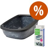 Savic Aseo Jumbo mačji WC mramor - Početni komplet: WC mramorna siva / crna + 6 Bag it up | shoptok.hr