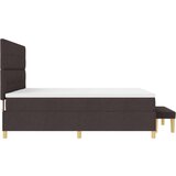  Postelja z vzmetnico in klopjo Temno rjava 200x200 cm Tkanina, (22084086) | Shoptok.si