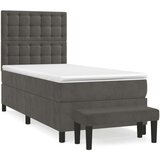 Box spring krevet s madracem tamnosivi 80 x 200 cm baršunasti | shoptok.hr