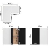 vidaXL Viseći kutni ormarić crni 57 x 57 x 60 cm od iverice | shoptok.hr