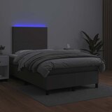 Krevet s oprugama i madracem LED sivi 120x190 cm umjetna koža | Eponuda.com