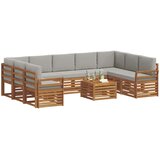  Set vanjskih sofa 10 kom. Prirodna i svjetlosiva | shoptok.hr
