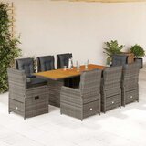  9-dijelni vrtni blagovaonski set sivi od poliratana | shoptok.hr