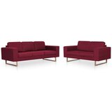 vidaXL 2-dijelni set sofa od tkanine crvena boja vina | shoptok.hr