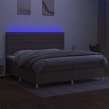  Box spring postelja z vzmetnico LED taupe 200x200 cm blago, (20896328) | Shoptok.si