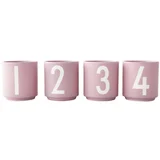 Komplet 4 roza porcelanastih skodelic Design Letters Mini