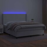  Box spring s madracem LED bijeli 160x200 cm umjetna koža | shoptok.hr