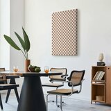  Slika - Checkerboard Pattern - Brown-White Grid with a Subtle Noise 40x60 Na talijanskom platnu | shoptok.hr