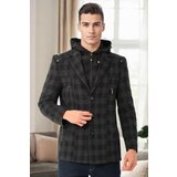 Dewberry K7532 MEN'S COAT-PLAID BLACK-1 Cene