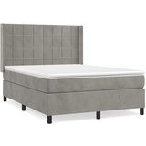 The Living Store Box spring postelja z vzmetnico svetlo siv 140x190 cm žamet - Box Spring Postelja, (21491642) | Shoptok.si