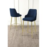 Hanah home set od 4 barskih stolica Tera, antracit tkanina Babyface, zlatne metalne noge | Eponuda.com