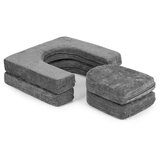 ECO TOYS dječja modularna sofa – siva chenille tkanina, sklopiva, 10 mekanih jastuka, za 2 osobe | shoptok.hr