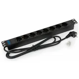 Razdelilec 48cm 8x220V ALU črn RAB-PD-X02-A1