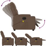 vidaXL Električni masažni naslanjač rjavo blago | Shoptok.si