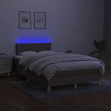  s oprugama i madracem LED smeđesivi 120x190cm od tkanine | shoptok.hr