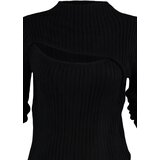 Trendyol Black Soft Textured Window/Cut Out Knitwear Sweater | Eponuda.ba