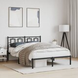  Metalni okvir za krevet s uzglavljem crni 140x190 cm | shoptok.hr