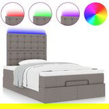 vidaXL Otomanski posteljni okvir z vzmetnico taupe 120x200 cm blago | Shoptok.si