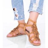Gemre Camel sandals adorned with tassels Noronha | Shoptok.si