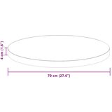 vidaXL Gornji dio stola Svjetlosmeđa Ø 70 x 4 cm Čvrsto drvo hrasta | shoptok.hr